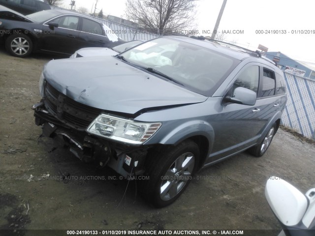 3D4GG67V09T239808 - 2009 DODGE JOURNEY R/T GRAY photo 2