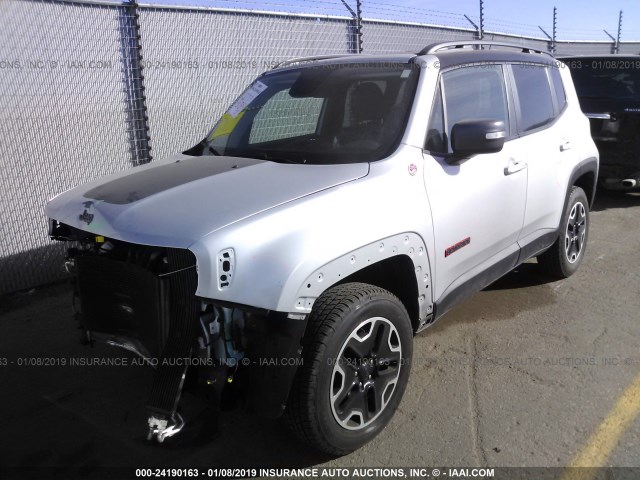 ZACCJBCT4GPD14797 - 2016 JEEP RENEGADE TRAILHAWK GRAY photo 2