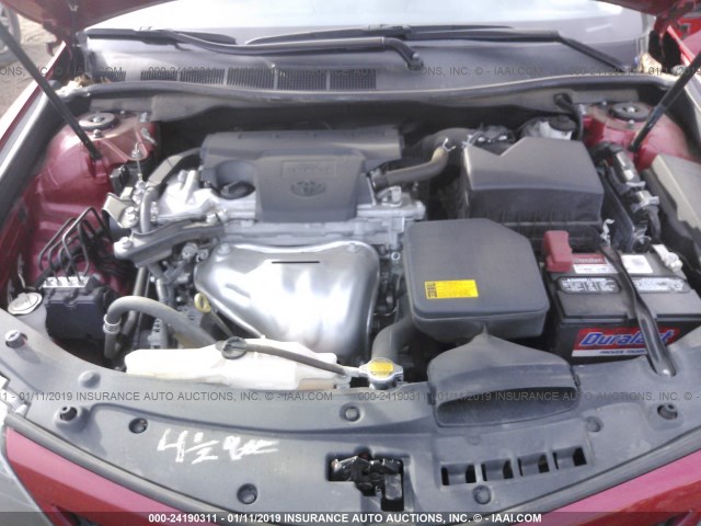 4T1BF1FK9DU661686 - 2013 TOYOTA CAMRY L/SE/LE/XLE 红色 照片 10