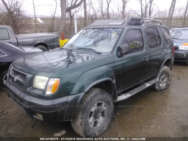 5N1ED28Y8YC518766 - 2000 NISSAN XTERRA XE/SE GREEN photo 2