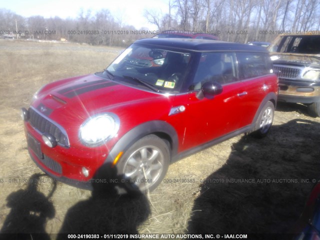 WMWMM33599TP91605 - 2009 MINI COOPER S CLUBMAN RED photo 2