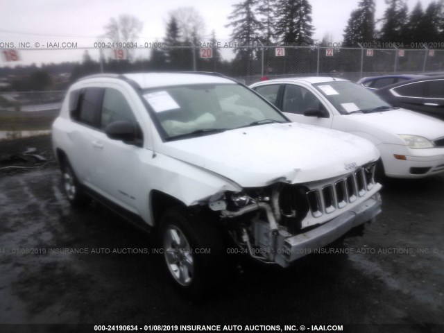 1C4NJCBA8ED595125 - 2014 JEEP COMPASS SPORT WHITE photo 1