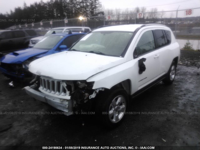 1C4NJCBA8ED595125 - 2014 JEEP COMPASS SPORT WHITE photo 2