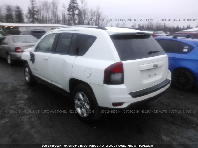 1C4NJCBA8ED595125 - 2014 JEEP COMPASS SPORT WHITE photo 3