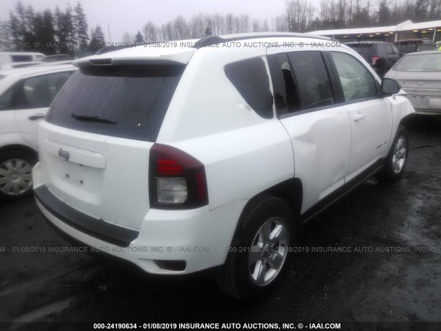 1C4NJCBA8ED595125 - 2014 JEEP COMPASS SPORT WHITE photo 4