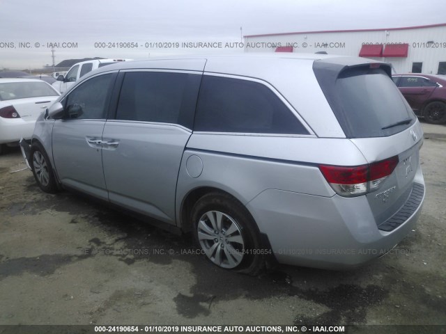 5FNRL5H63FB077251 - 2015 HONDA ODYSSEY EXL SILVER photo 3