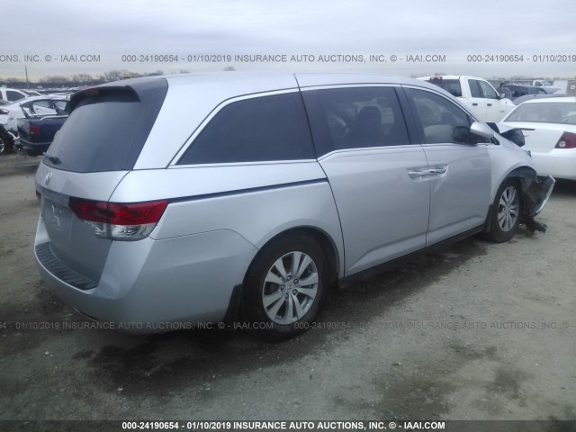 5FNRL5H63FB077251 - 2015 HONDA ODYSSEY EXL SILVER photo 4