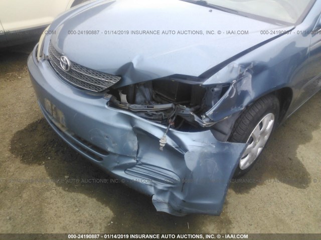 4T1BE32K03U215929 - 2003 TOYOTA CAMRY LE/XLE/SE BLUE photo 6