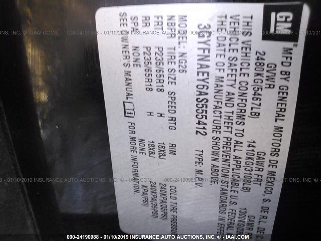 3GYFNAEY6AS555412 - 2010 CADILLAC SRX LUXURY COLLECTION BLACK photo 9