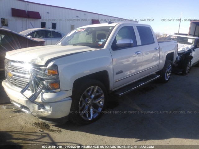 3GCUKTEC2EG316681 - 2014 CHEVROLET SILVERADO K1500 HIGH COUNTRY WHITE photo 2