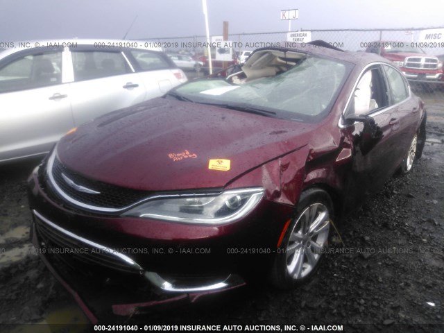 1C3CCCAB9GN157050 - 2016 CHRYSLER 200 LIMITED RED photo 2