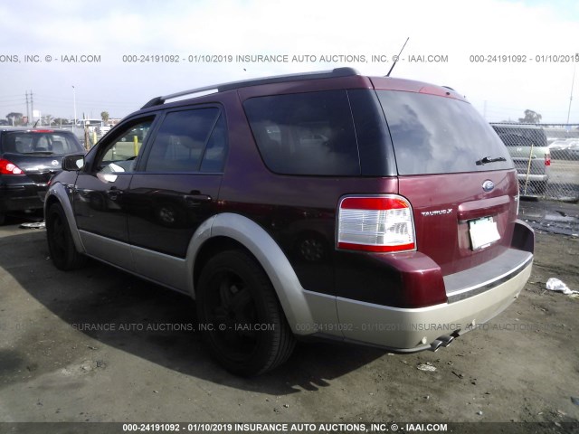 1FMDK07WX8GA17599 - 2008 FORD TAURUS X EDDIE BAUER BURGUNDY photo 3