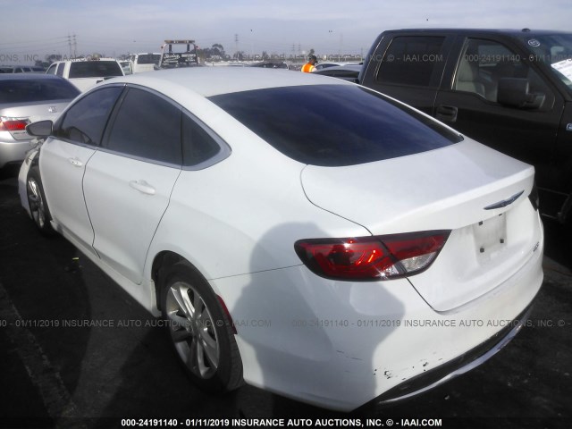 1C3CCCAB3FN559046 - 2015 CHRYSLER 200 LIMITED WHITE photo 3