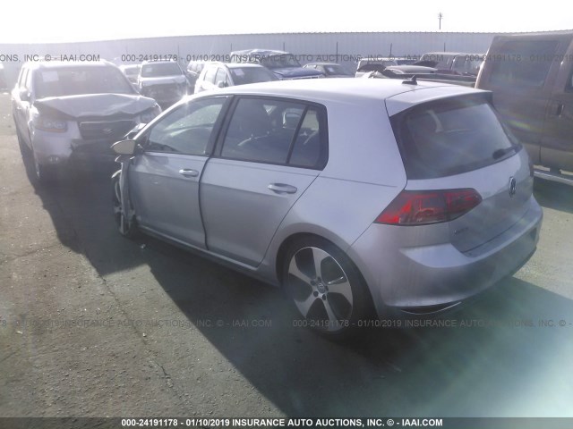 3VW5T7AU4FM015675 - 2015 VOLKSWAGEN GTI SILVER photo 3