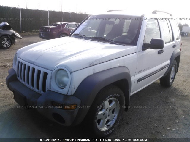 1J4GL48K13W639177 - 2003 JEEP LIBERTY SPORT/FREEDOM WHITE photo 2