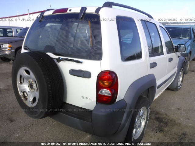 1J4GL48K13W639177 - 2003 JEEP LIBERTY SPORT/FREEDOM WHITE photo 4