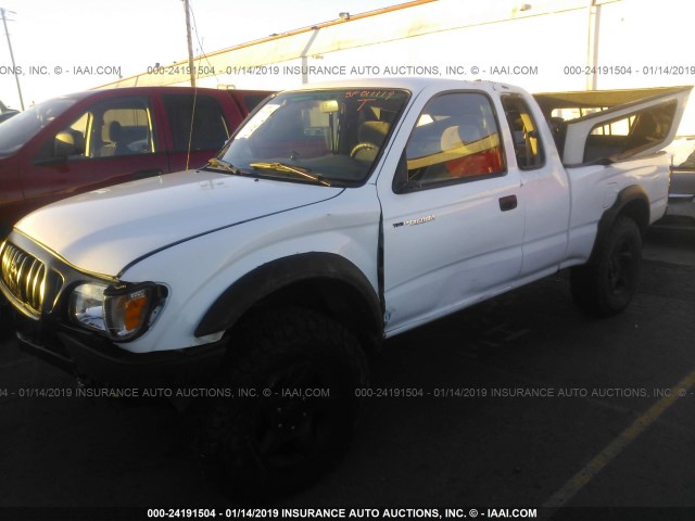 5TEWN72N63Z194695 - 2003 TOYOTA TACOMA XTRACAB WHITE photo 2