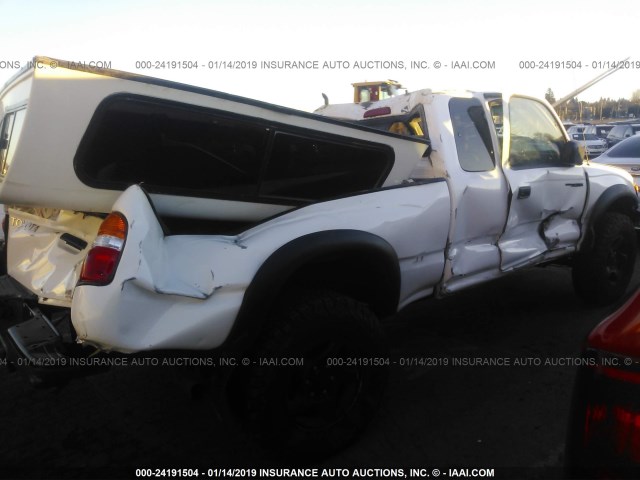 5TEWN72N63Z194695 - 2003 TOYOTA TACOMA XTRACAB WHITE photo 4