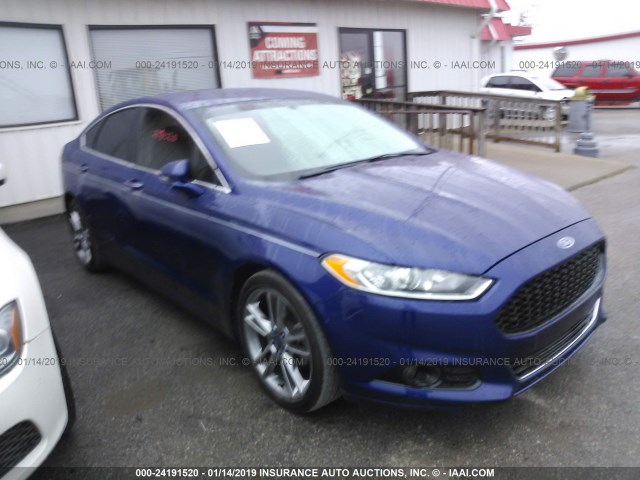 3FA6P0K9XDR368392 - 2013 FORD FUSION TITANIUM BLUE photo 1