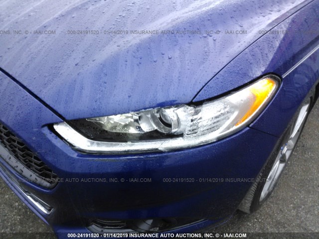 3FA6P0K9XDR368392 - 2013 FORD FUSION TITANIUM BLUE photo 6