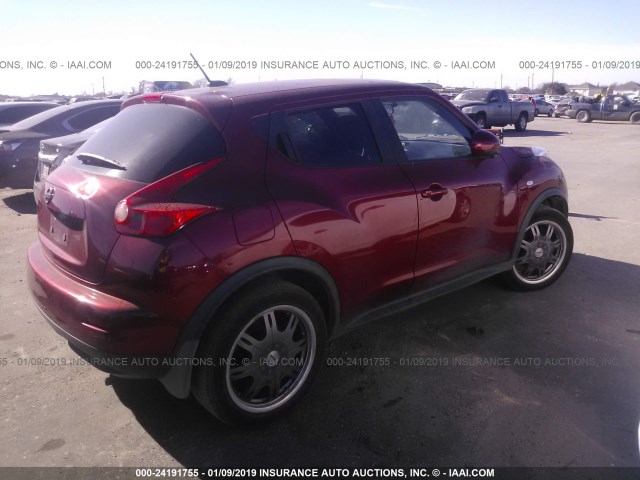 JN8AF5MV4CT107257 - 2012 NISSAN JUKE S/SV/SL MAROON photo 4