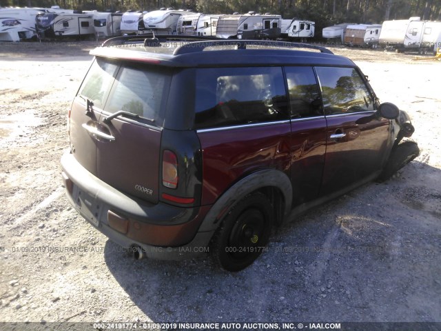 WMWML33509TX34857 - 2009 MINI COOPER CLUBMAN MAROON photo 4