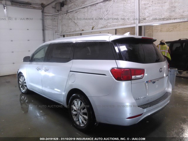 KNDMC5C18F6047700 - 2015 KIA SEDONA EX/SX SILVER photo 3