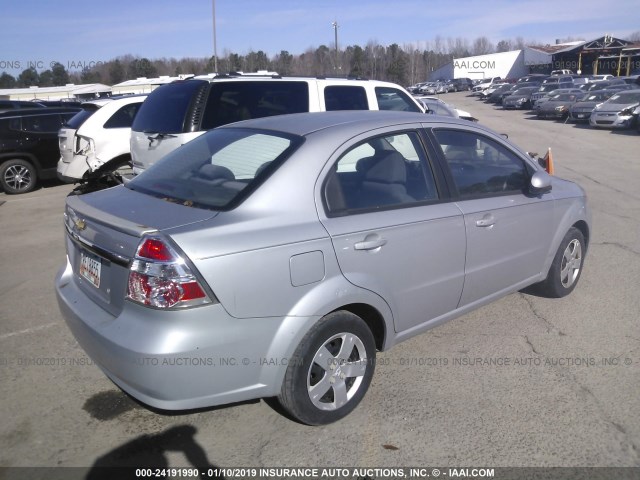 KL1TD5DE8AB086448 - 2010 CHEVROLET AVEO LS/LT SILVER photo 4