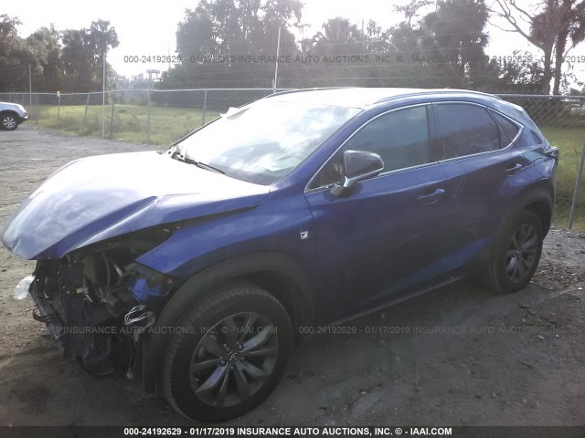 JTJYARBZ9H2063255 - 2017 LEXUS NX 200T/BASE/F SPORT BLUE photo 2