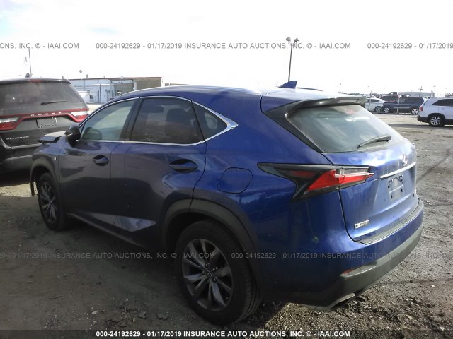 JTJYARBZ9H2063255 - 2017 LEXUS NX 200T/BASE/F SPORT BLUE photo 3