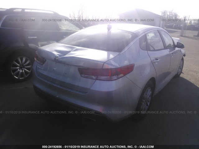 5XXGT4L35JG224982 - 2018 KIA OPTIMA LX/S SILVER photo 4