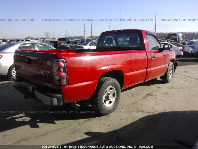 1GCEC14X44Z197122 - 2004 CHEVROLET SILVERADO C1500 RED photo 4