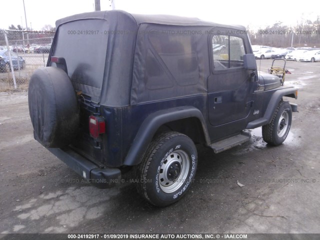 1J4FY29P1VP543980 - 1997 JEEP WRANGLER / TJ SE BLUE photo 4