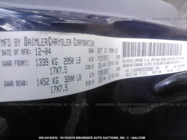 1J4GR48K95C583881 - 2005 JEEP GRAND CHEROKEE LAREDO/COLUMBIA/FREEDOM 蓝色 照片 9