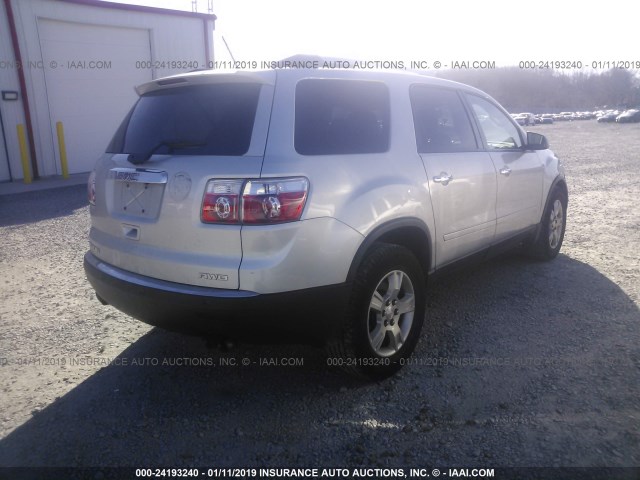 1GKKVPED8CJ421580 - 2012 GMC ACADIA SLE SILVER photo 4