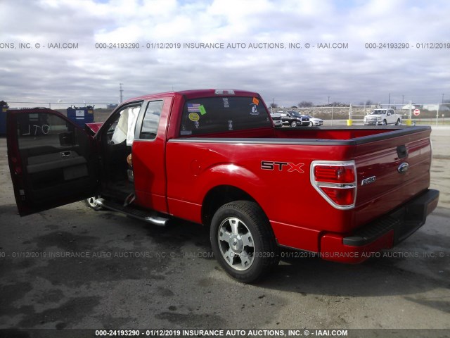 1FTEX1CW4AKA38392 - 2010 FORD F150 SUPER CAB RED photo 3