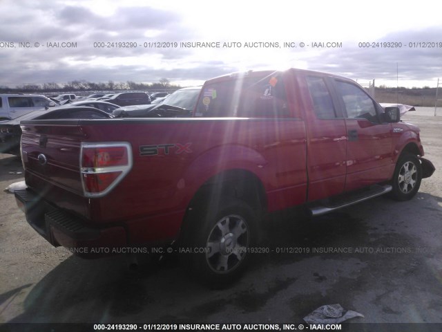 1FTEX1CW4AKA38392 - 2010 FORD F150 SUPER CAB RED photo 4