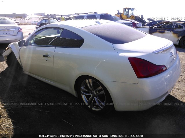 JNKCV64F89M650425 - 2009 INFINITI G37 WHITE photo 3