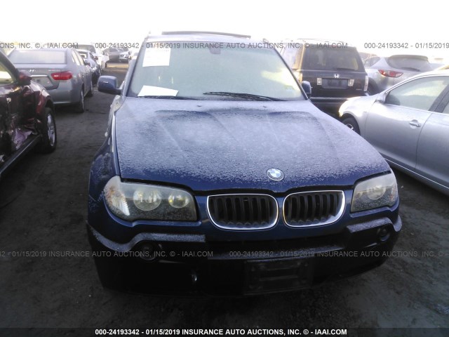 WBXPA93485WD23009 - 2005 BMW X3 3.0I BLUE photo 6