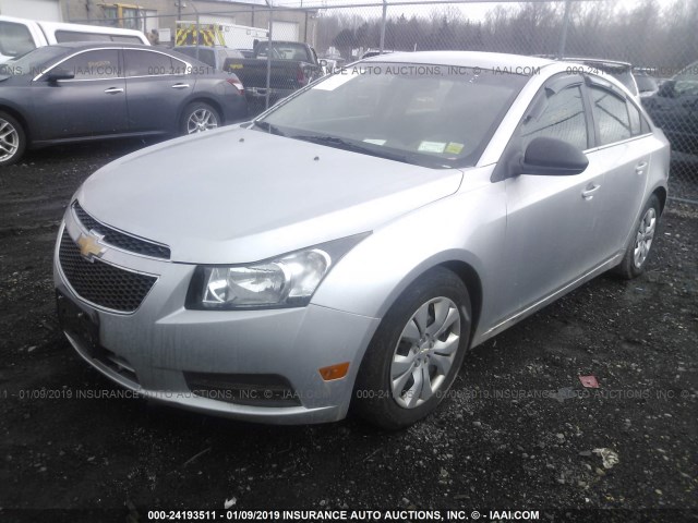 1G1PC5SH4C7372208 - 2012 CHEVROLET CRUZE LS SILVER photo 2