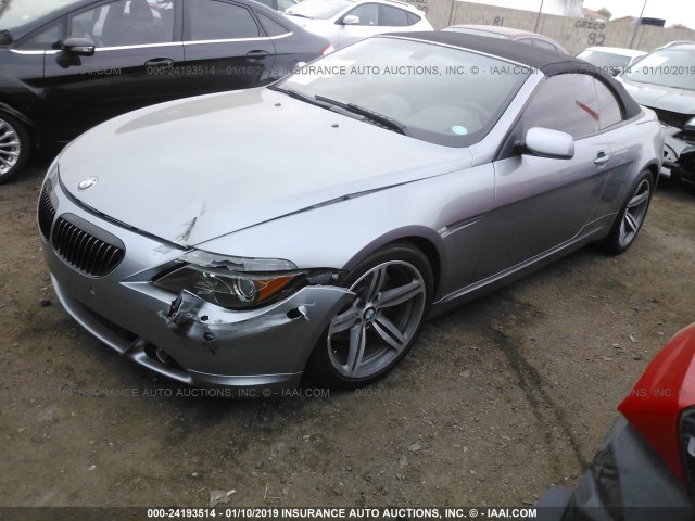 WBAEK734X4B260050 - 2004 BMW 645 CI AUTOMATIC GRAY photo 2