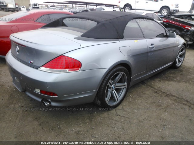 WBAEK734X4B260050 - 2004 BMW 645 CI AUTOMATIC GRAY photo 4