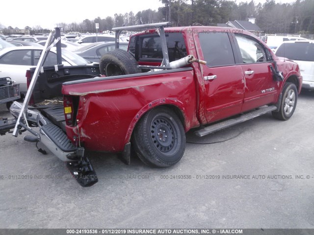 1N6BA0EC6CN329220 - 2012 NISSAN TITAN RED photo 4