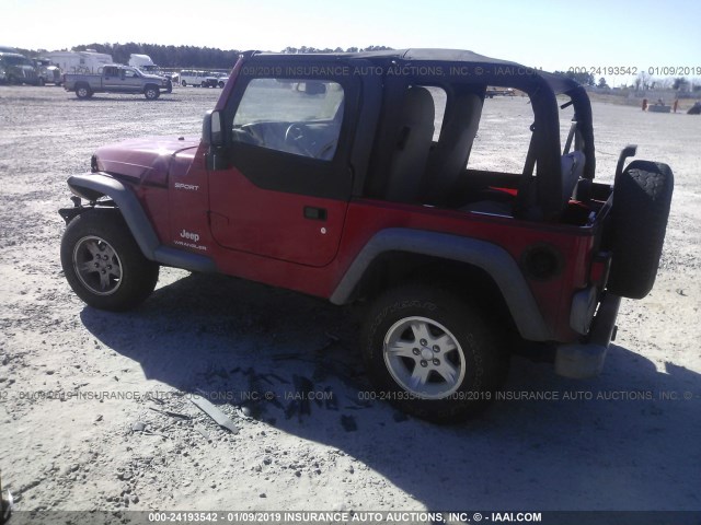 1J4FA49SX4P716186 - 2004 JEEP WRANGLER / TJ SPORT RED photo 3