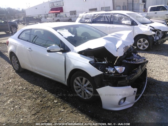 KNAFX6A88E5249280 - 2014 KIA FORTE EX WHITE photo 1