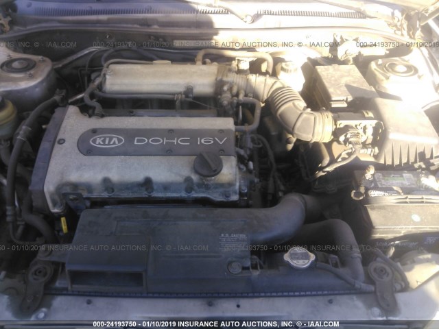 KNAFB121015065125 - 2001 KIA SEPHIA LS SILVER photo 10