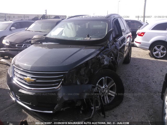 1GNKRHKD2GJ122304 - 2016 CHEVROLET TRAVERSE LT BLACK photo 2