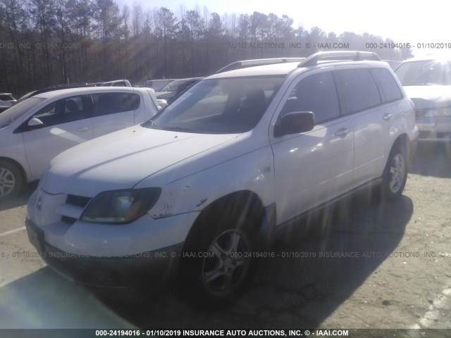 JA4LZ31F24U006348 - 2004 MITSUBISHI OUTLANDER LS WHITE photo 2