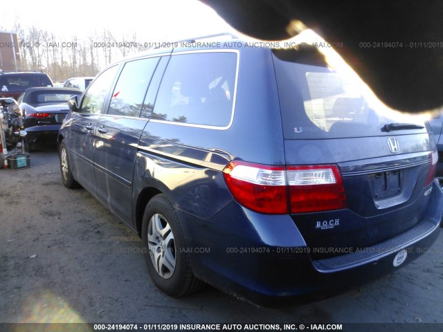 5FNRL387X5B001778 - 2005 HONDA ODYSSEY EXL BLUE photo 3