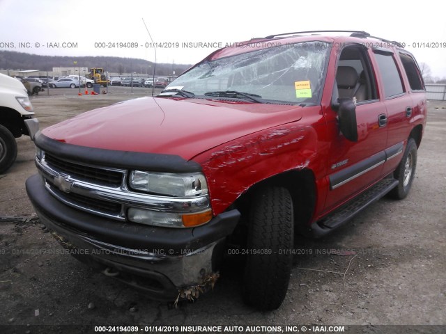 1GNEK13Z62R238635 - 2002 CHEVROLET TAHOE K1500 RED photo 2